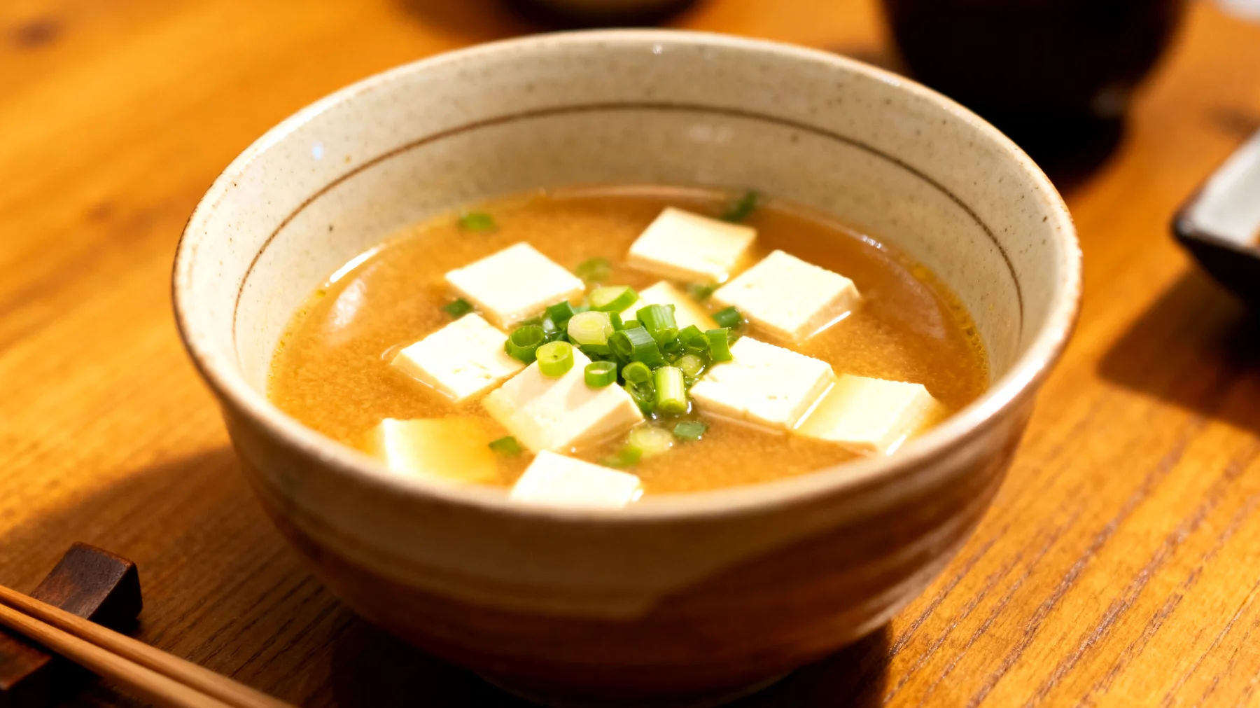 Miso çorbası (tahıl veya tofu eklenmiş)"